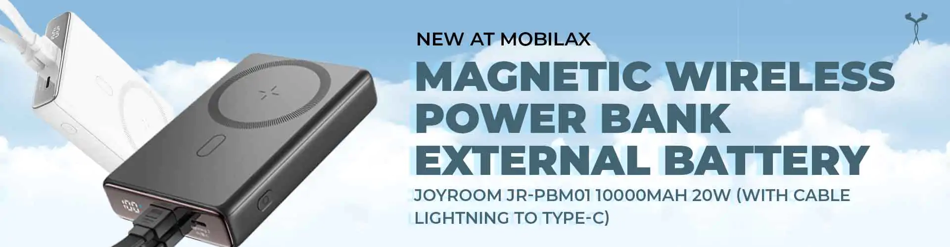 Magnetic Wireless Power Bank External Battery JOYROOM JR-PBM01 10000mAh 20W (with Cable Lightning to Type-C)
