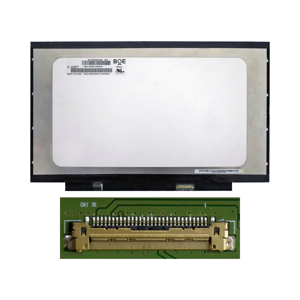 Laptop Panel 14.0" Slim HD (1366x768) LCD 60Hz, eDP 30pin Right, no Brackets 315mm, Matte (N140BGA-EA4 / NT140WHM-N43 / NT140WHM-N44 / NT140WHM-N46 / NT140WHM-N61)