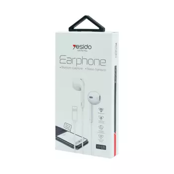 Wired Lightning Earphones Yesido YH28 Bluetooth White
