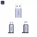Adapter Wiwu Wi-C031 Concise (Pack Type-C to USB, Micro & Lightning) Grey